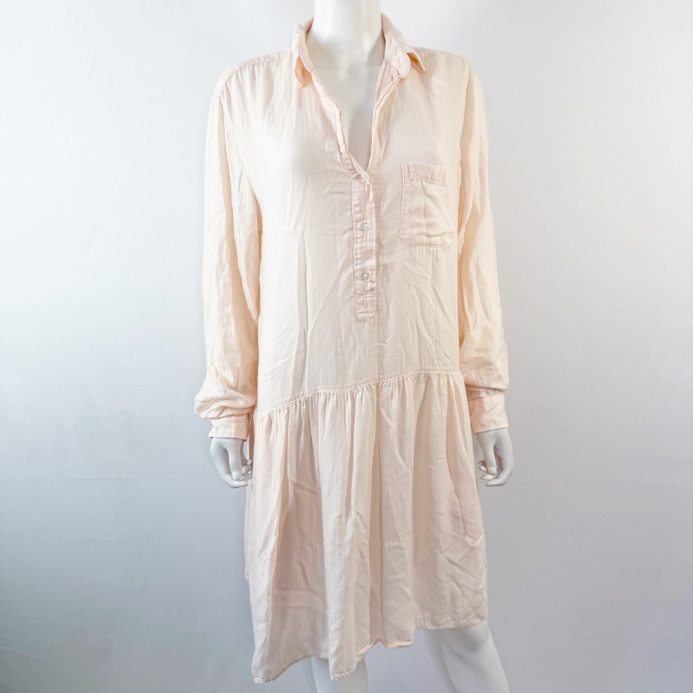 Grayson Peach THE CHANGEMAKER Shirt Dress Size 3 M Long Sleeve Drop Waist Tunic